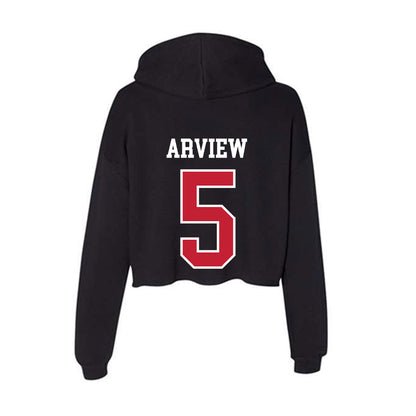 Ohio State - NCAA Baseball : Bryer Arview - Women's Crop Fleece Hoodie-1