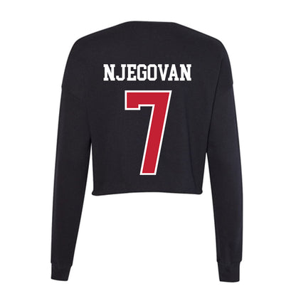 Ohio State - NCAA Men's Basketball : Ivan Njegovan - Women's Cropped Crew Fleece-1