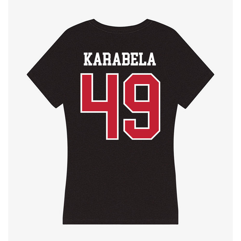 Ohio State - NCAA Men's Ice Hockey : Jake Karabela - Women's V-Neck T-Shirt-1