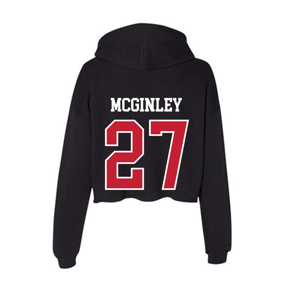 Ohio State - NCAA Men's Ice Hockey : Sam McGinley - Women's Crop Fleece Hoodie-1
