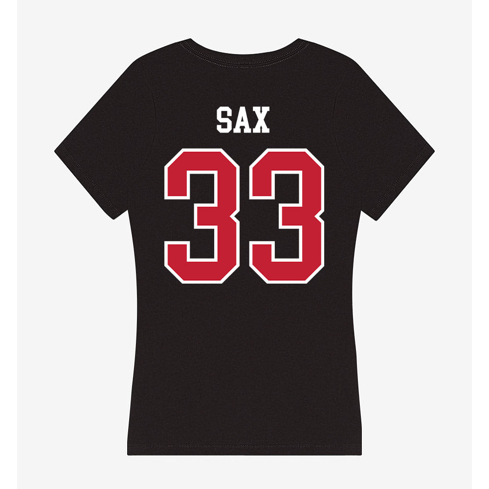 Ohio State - NCAA Women's Lacrosse : Leah Sax - Women's V-Neck T-Shirt-1