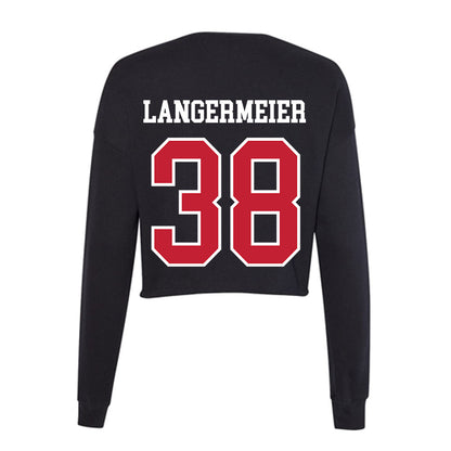 Ohio State - NCAA Men's Lacrosse : Greg Langermeier - Women's Cropped Crew Fleece-1