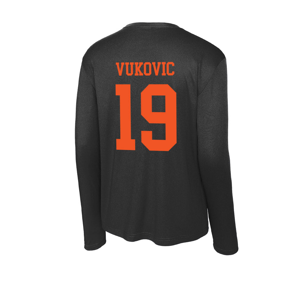 Oklahoma State - NCAA Men's Basketball : Andrija Vukovic - Activewear Long Sleeve T-Shirt-1