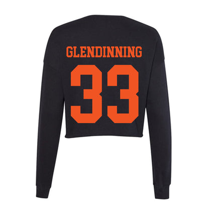 Oklahoma State - NCAA Baseball : Lucas Glendinning - Women's Cropped Crew Fleece-1