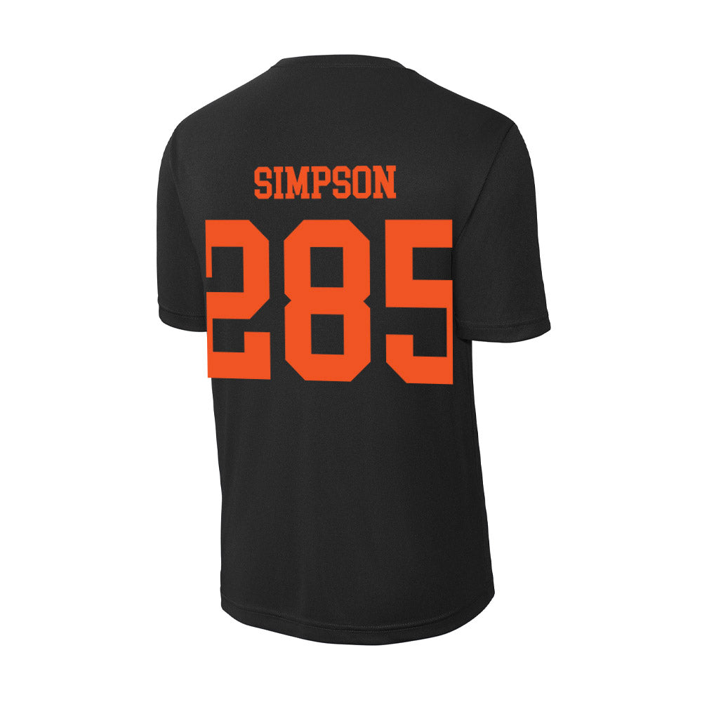 Oklahoma State - NCAA Wrestling : Hayden Simpson - Activewear T-Shirt-1