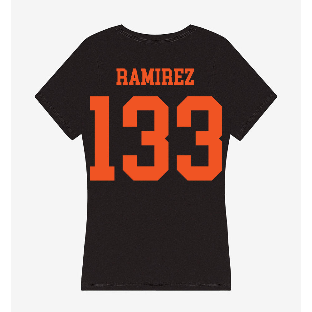 Oklahoma State - NCAA Wrestling : Ronnie Ramirez - Women's V-Neck T-Shirt-1