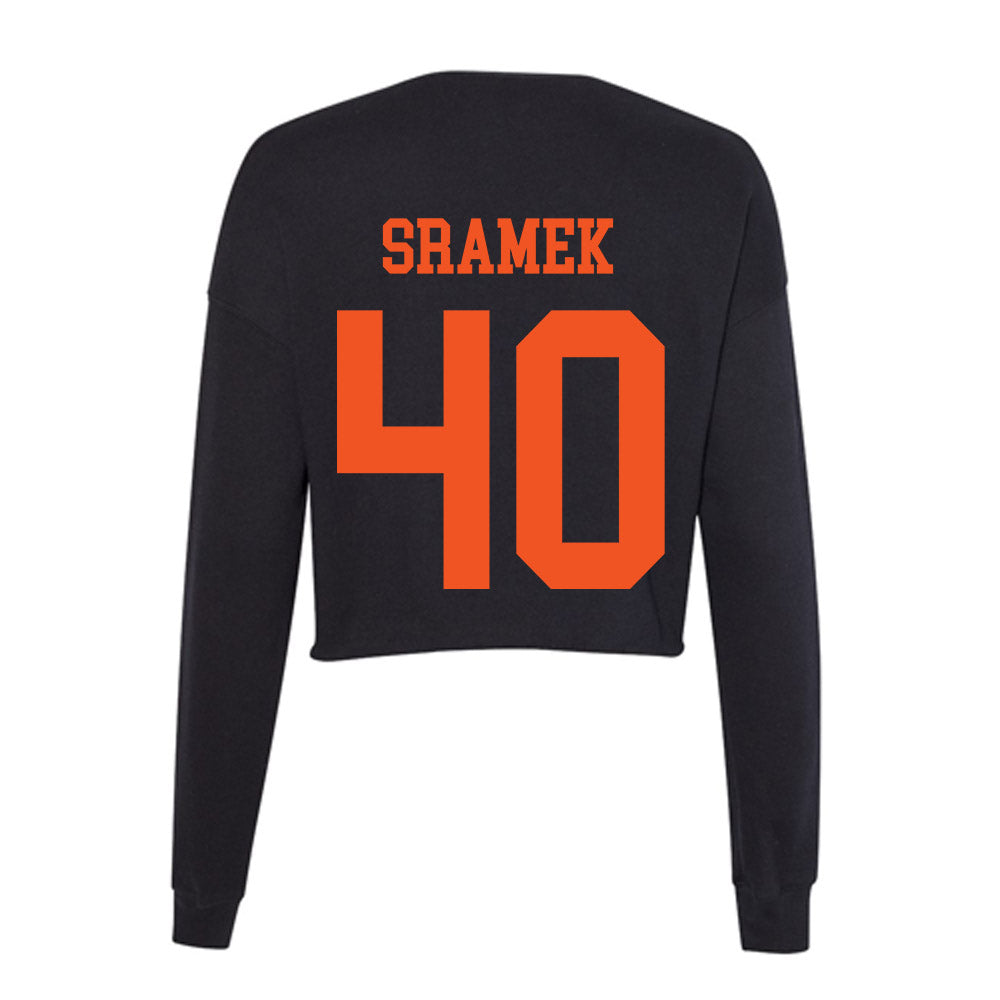 Oklahoma State - NCAA Baseball : Caden Sramek - Women's Cropped Crew Fleece-1