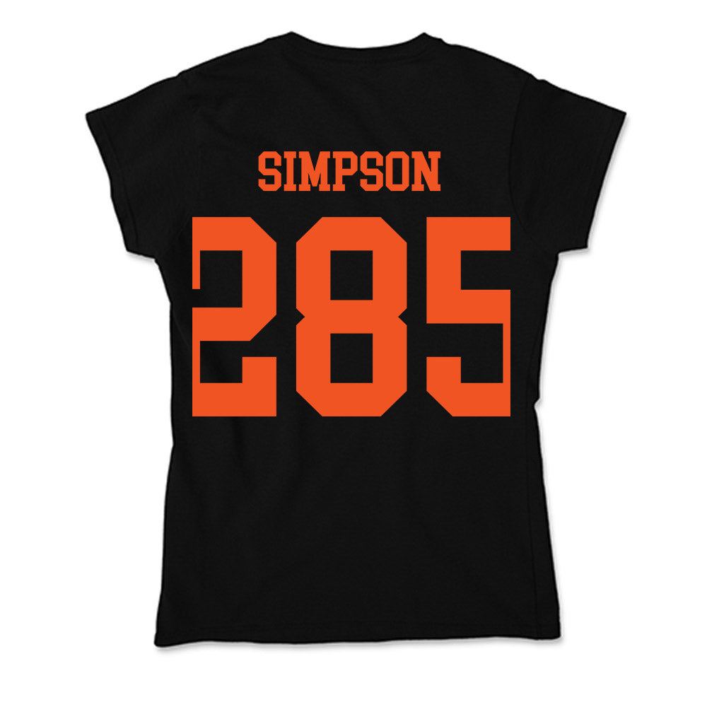 Oklahoma State - NCAA Wrestling : Hayden Simpson - Soft Style Women’s T-Shirt-1