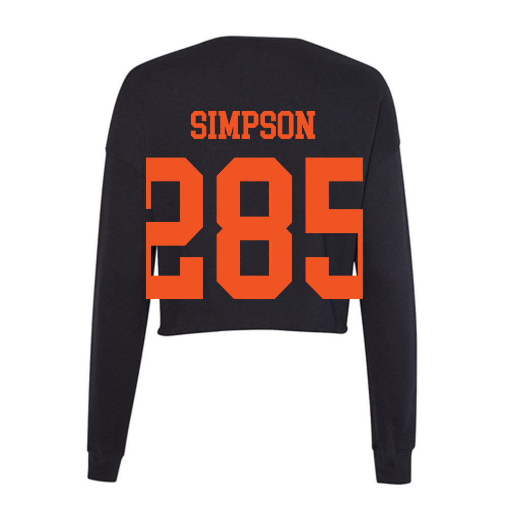 Oklahoma State - NCAA Wrestling : Hayden Simpson - Women's Cropped Crew Fleece-1
