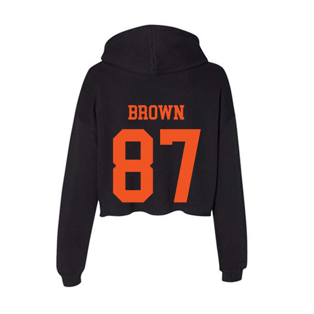 Oklahoma State - NCAA Football : Desean Brown - Women's Crop Fleece Hoodie-1