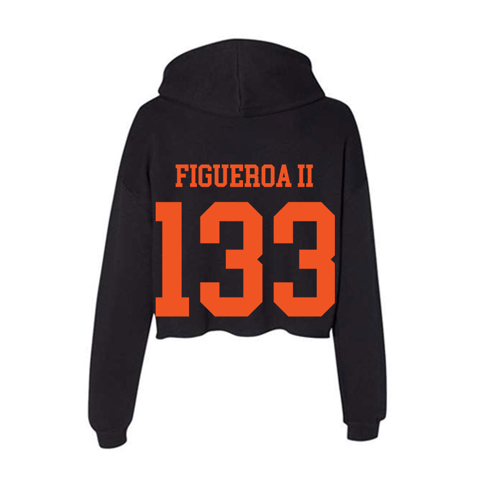 Oklahoma State - NCAA Wrestling : Richard Figueroa II - Women's Crop Fleece Hoodie-1