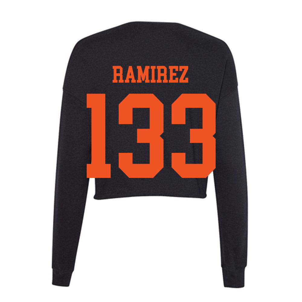Oklahoma State - NCAA Wrestling : Ronnie Ramirez - Women's Cropped Crew Fleece-1