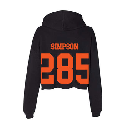 Oklahoma State - NCAA Wrestling : Hayden Simpson - Women's Crop Fleece Hoodie-1