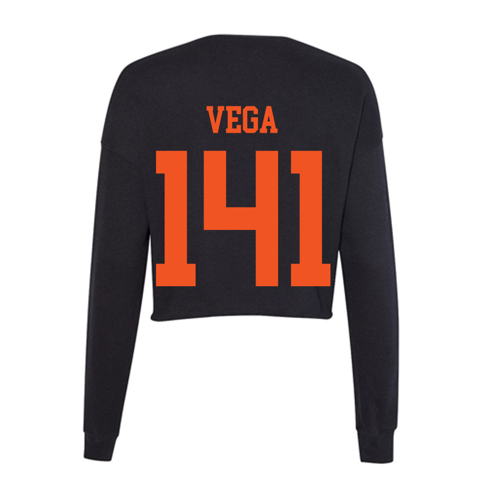 Oklahoma State - NCAA Wrestling : Sergio Vega - Women's Cropped Crew Fleece-1