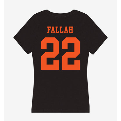 Oklahoma State - NCAA Men's Basketball : Parsa Fallah - Women's V-Neck T-Shirt-1