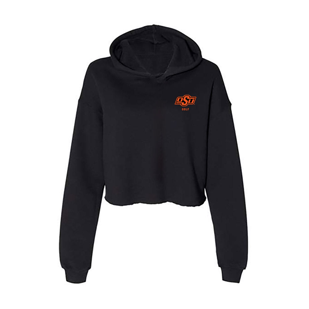 Oklahoma State - NCAA Men's Golf : John Wild - Women's Crop Fleece Hoodie-0