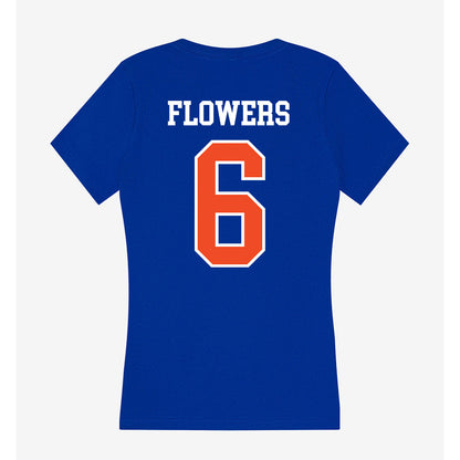 Florida - NCAA Football : J'Vari Flowers - Women's V-Neck T-Shirt-1