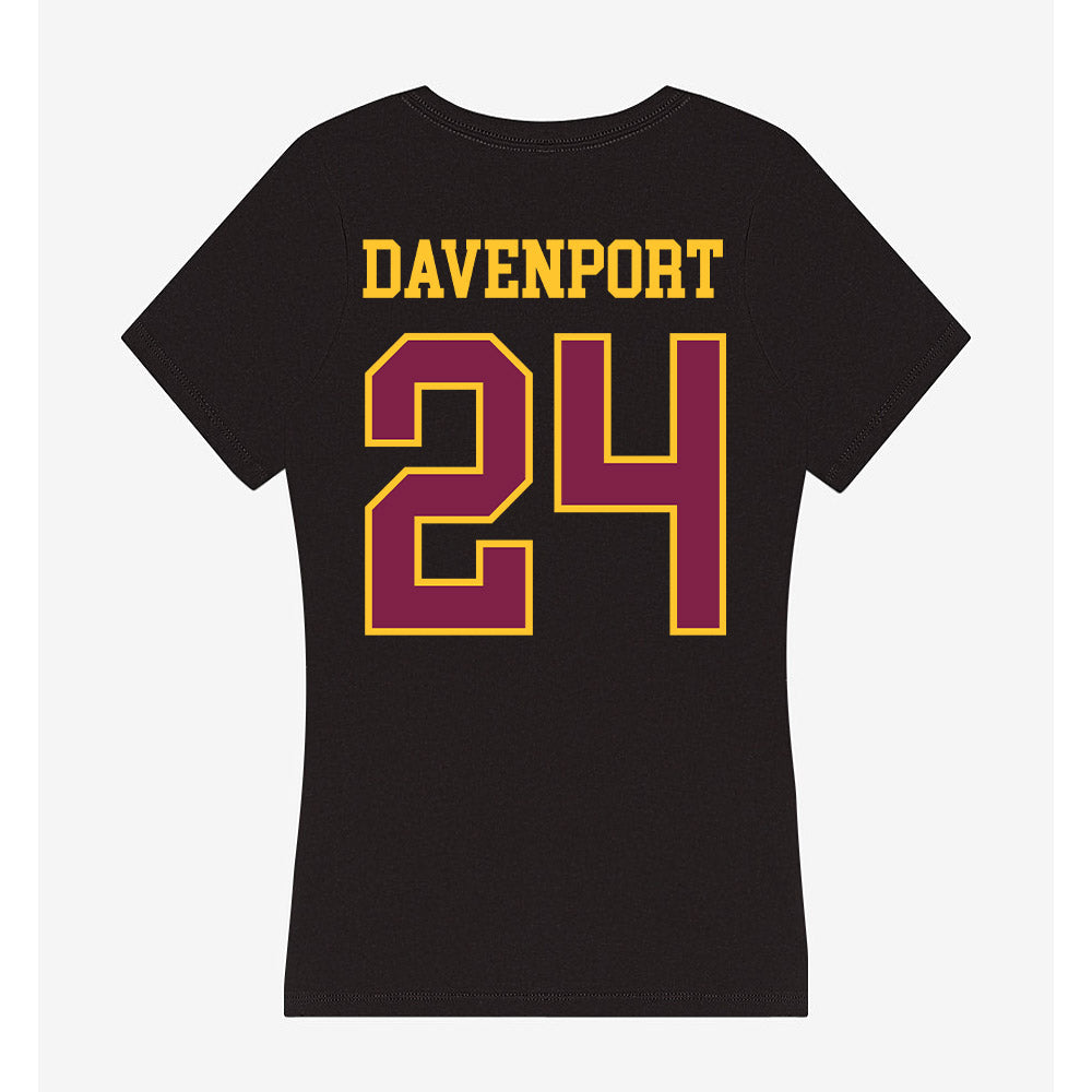 Arizona State - NCAA Women's Basketball : Deborah Davenport - Women's V-Neck T-Shirt-1