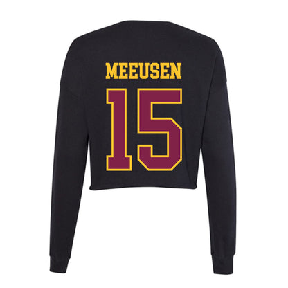 Arizona State - NCAA Men's Basketball : Noah Meeusen - Women's Cropped Crew Fleece-1