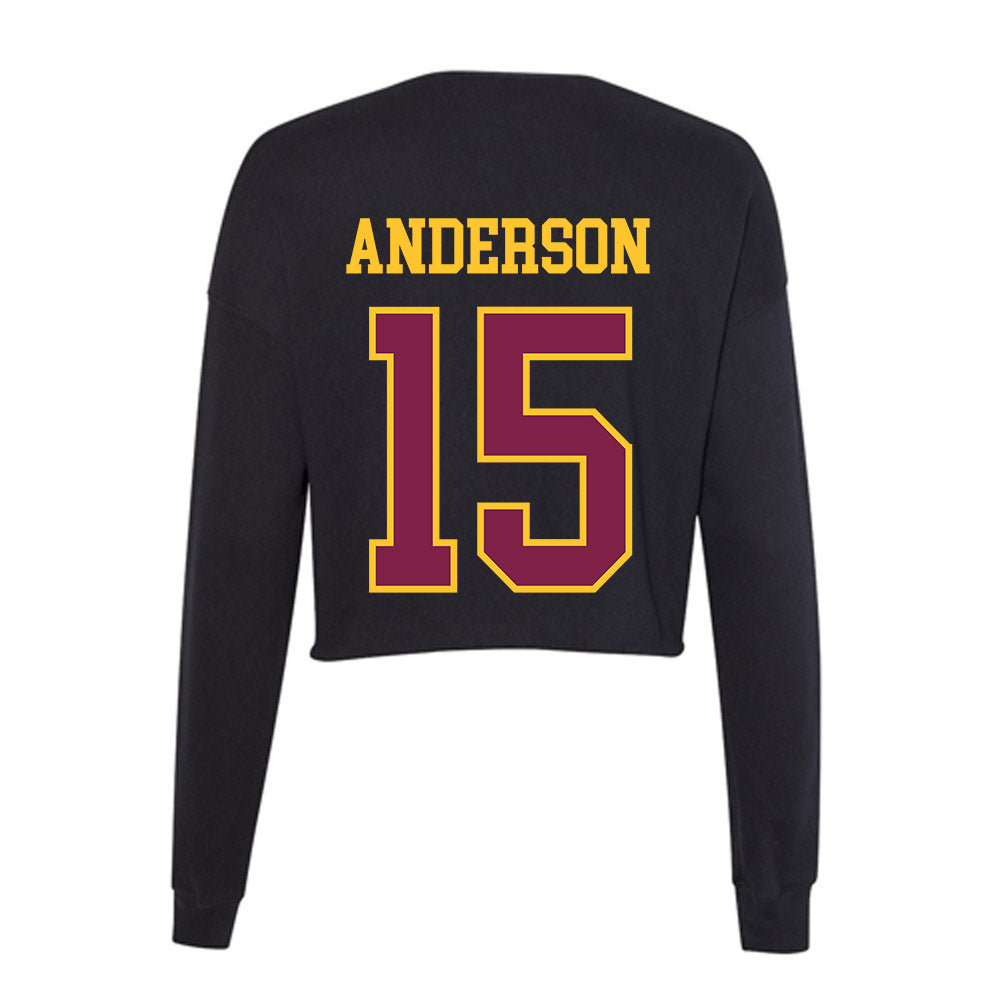 Arizona State - NCAA Football : Khamari Anderson - Women's Cropped Crew Fleece-1