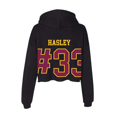 Arizona State - NCAA Men's Ice Hockey : Connor Hasley - Women's Crop Fleece Hoodie-1
