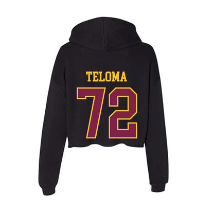 Arizona State - NCAA Football : Doughless Teloma - Women's Crop Fleece Hoodie-1