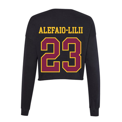 Arizona State - NCAA Football : Benjamin Alefaio-Lilii - Women's Cropped Crew Fleece-1