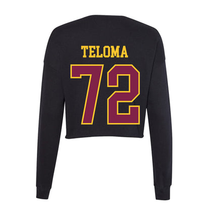 Arizona State - NCAA Football : Doughless Teloma - Women's Cropped Crew Fleece-1