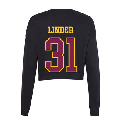 Arizona State - NCAA Baseball : Colin Linder - Women's Cropped Crew Fleece-1
