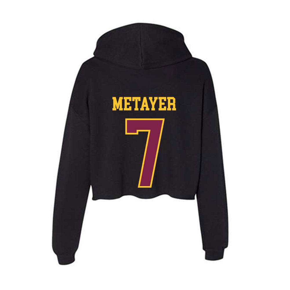 Arizona State - NCAA Football : Chamon Metayer - Women's Crop Fleece Hoodie-1