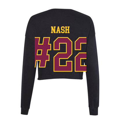 Arizona State - NCAA Men's Ice Hockey : Ty Nash - Women's Cropped Crew Fleece-1