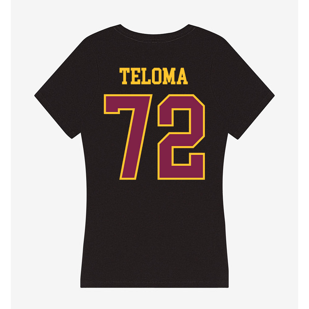 Arizona State - NCAA Football : Doughless Teloma - Women's V-Neck T-Shirt-1