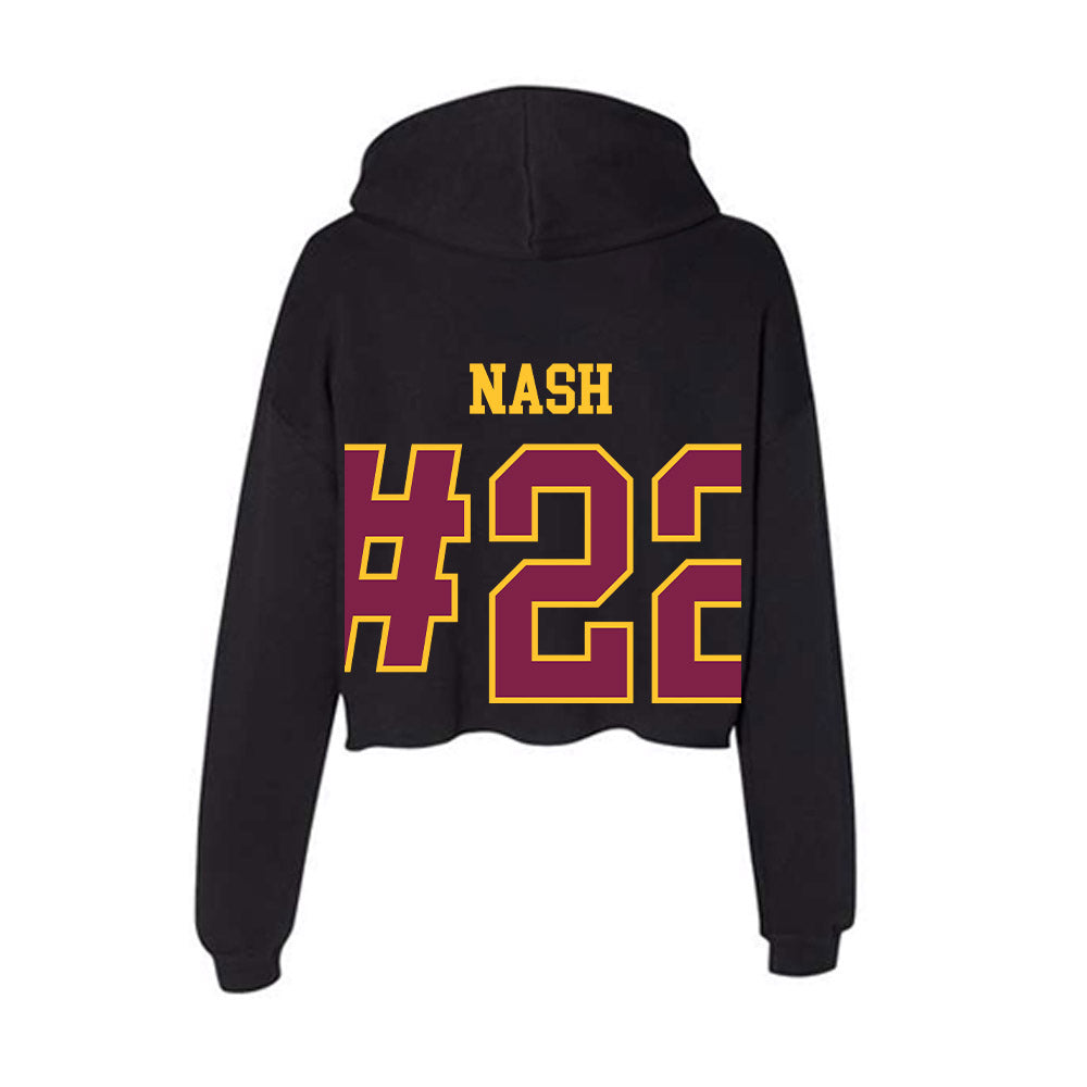Arizona State - NCAA Men's Ice Hockey : Ty Nash - Women's Crop Fleece Hoodie-1