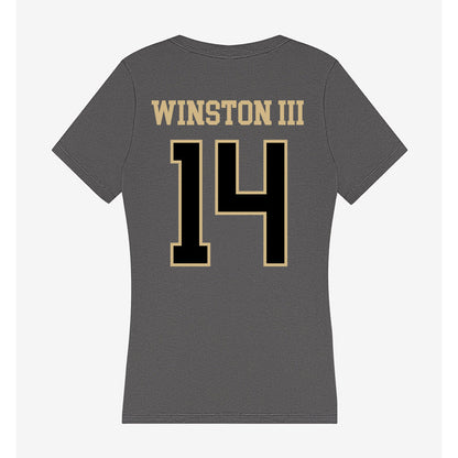 Wake Forest - NCAA Football : Braxton Winston III - Women's V-Neck T-Shirt-1
