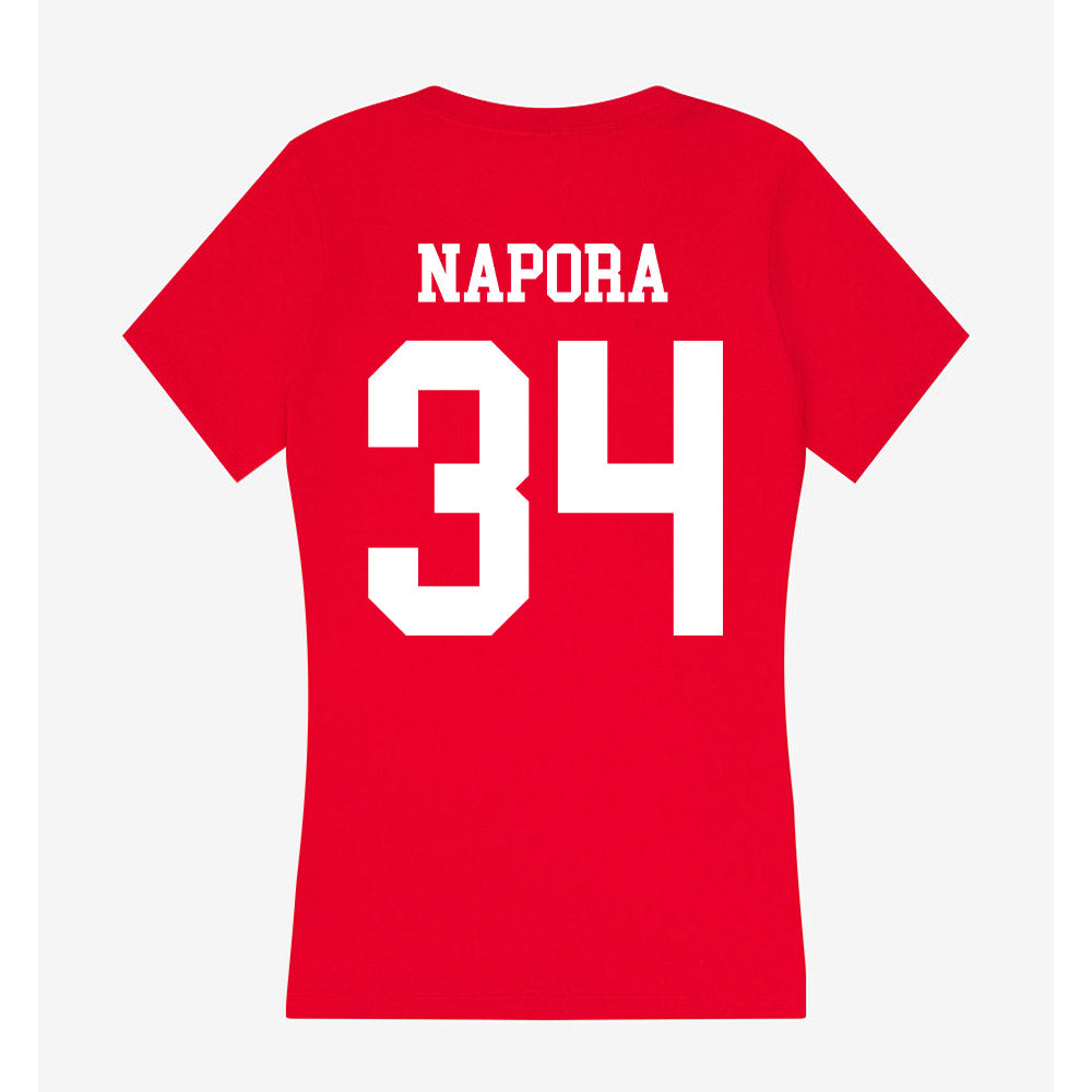 Nebraska - NCAA Women's Soccer : Allison Napora - Women's V-Neck T-Shirt-1
