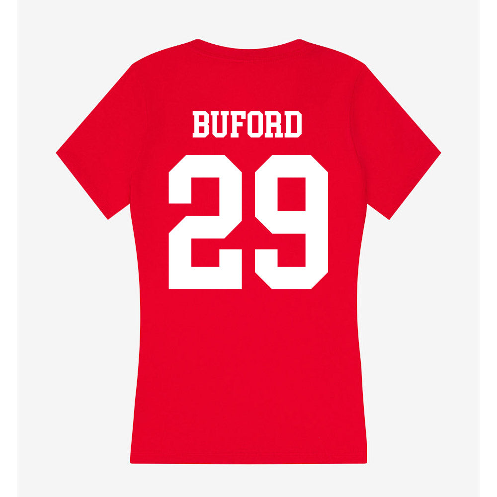 Nebraska - NCAA Football : Mario Buford - Women's V-Neck T-Shirt-1