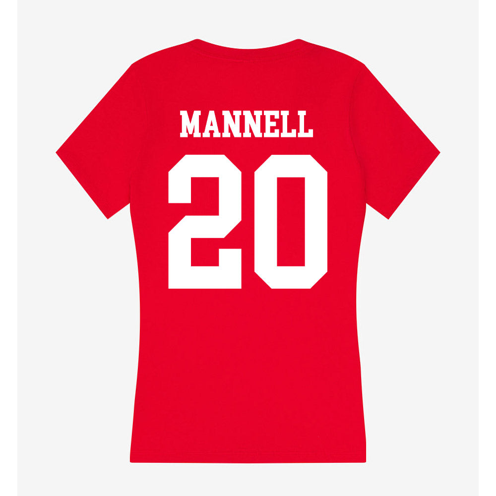 Nebraska - NCAA Baseball : Kevin Mannell - Women's V-Neck T-Shirt-1