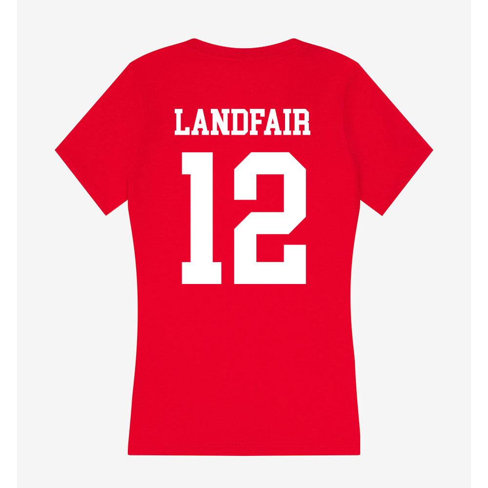 Nebraska - NCAA Women's Volleyball : Taylor Landfair - Women's V-Neck T-Shirt-1