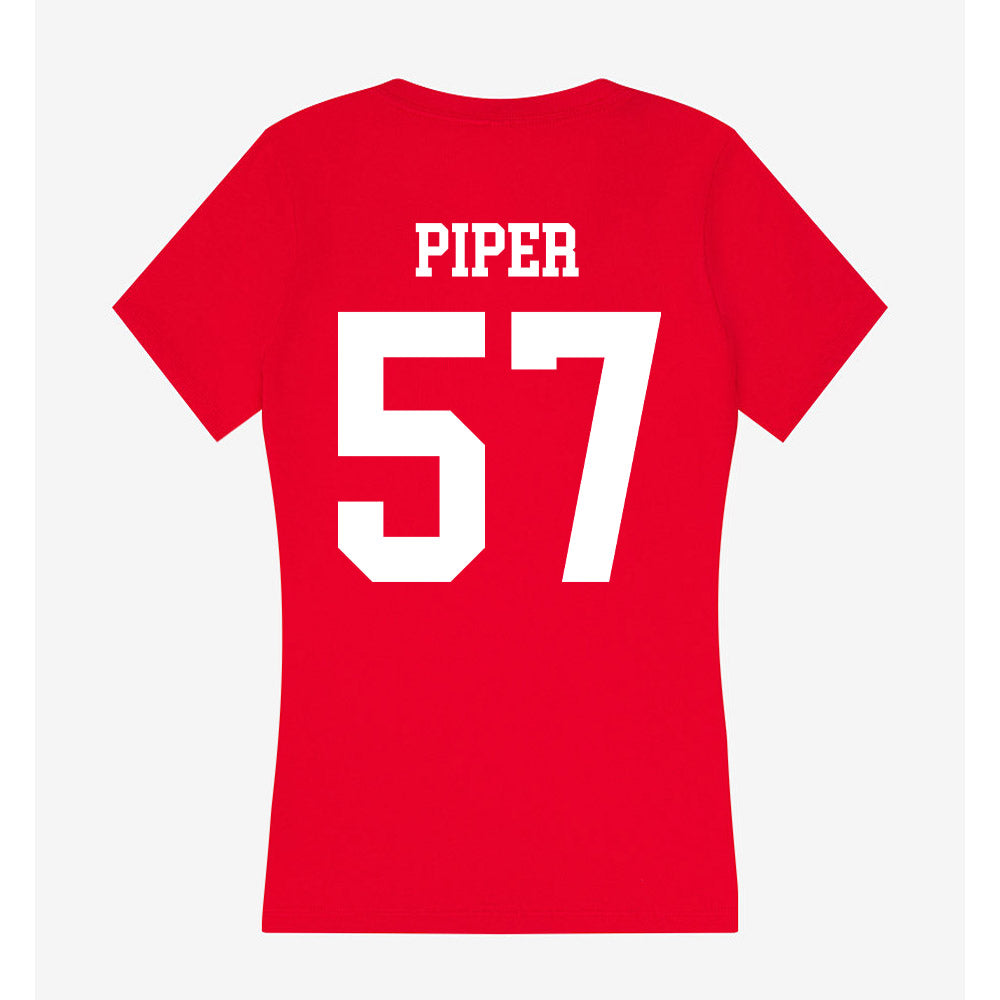 Nebraska - NCAA Football : Ethan Piper - Women's V-Neck T-Shirt-1