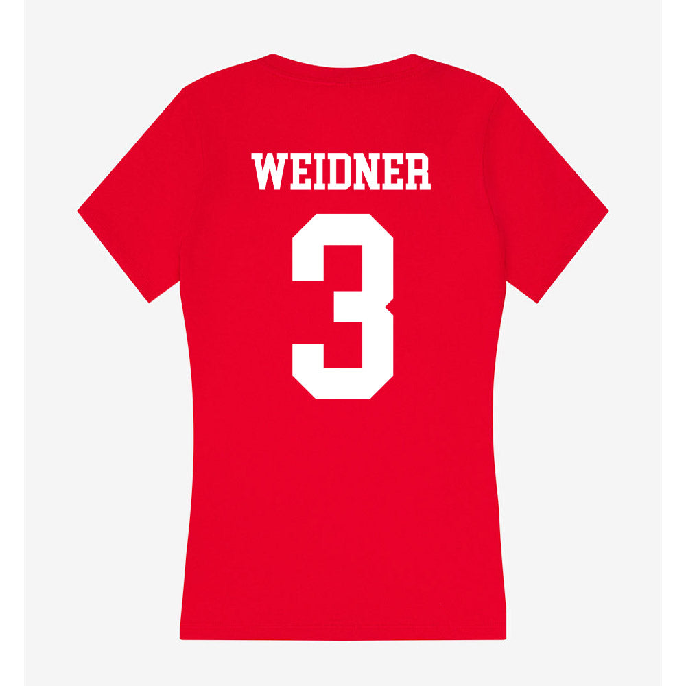 Nebraska - NCAA Women's Basketball : Allison Weidner - Women's V-Neck T-Shirt-1