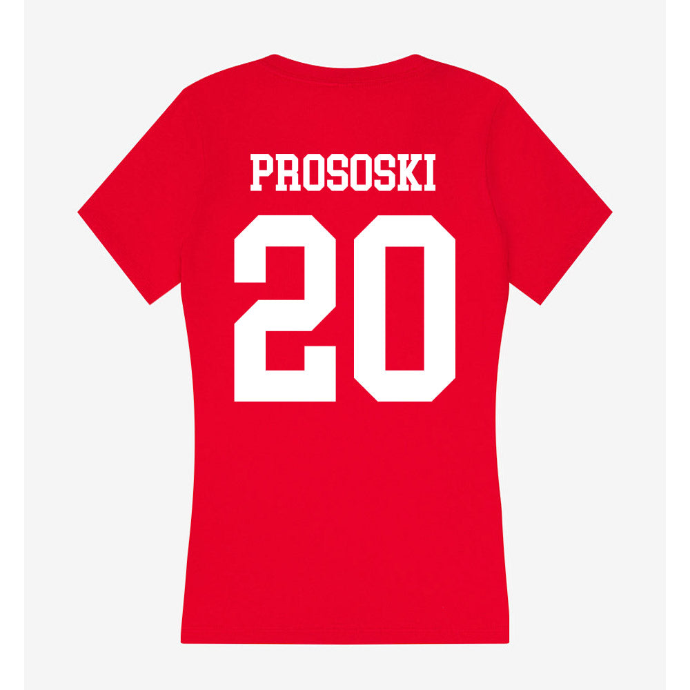 Nebraska - NCAA Women's Soccer : Emma Prososki - Women's V-Neck T-Shirt-1
