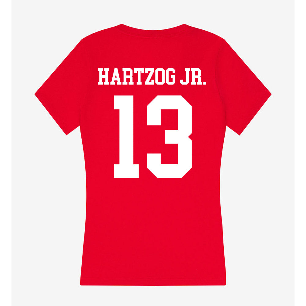 Nebraska - NCAA Football : Malcolm Hartzog Jr. - Women's V-Neck T-Shirt-1