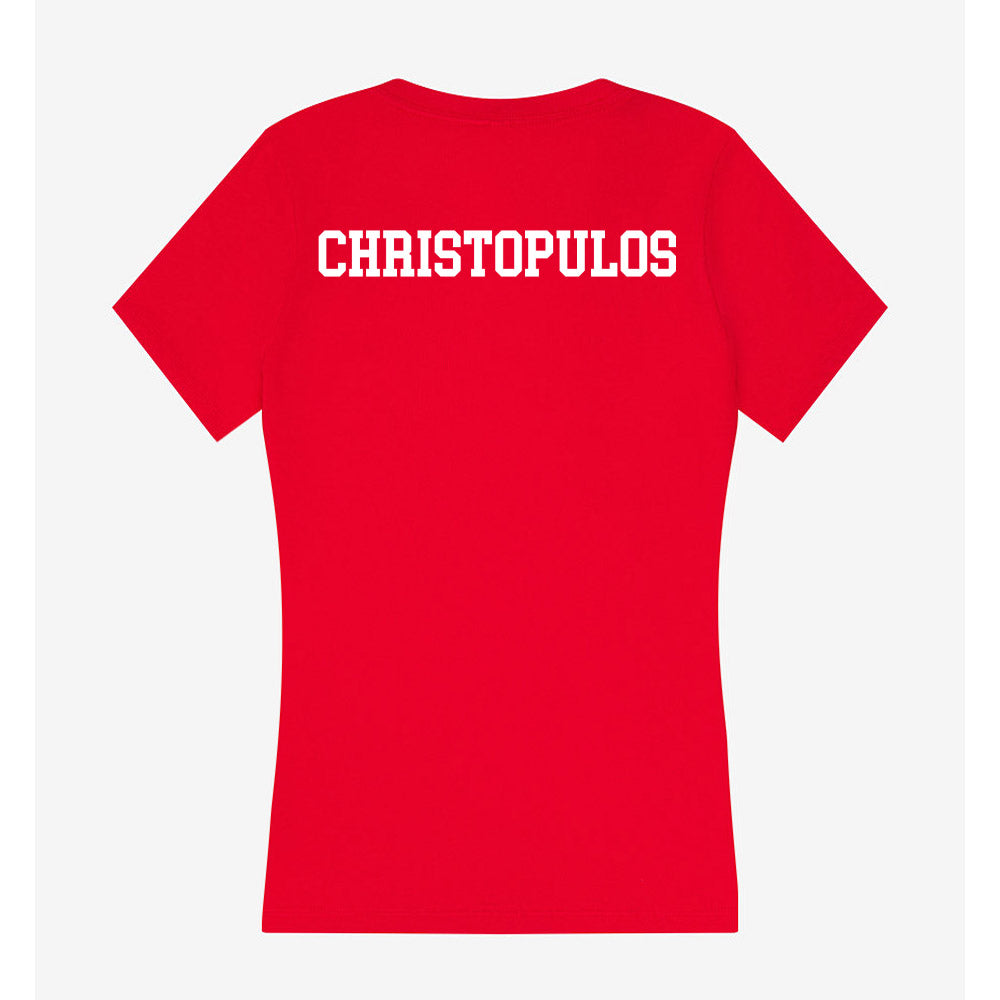 Nebraska - NCAA Men's Gymnastics : Taylor Christopulos - Women's V-Neck T-Shirt-1