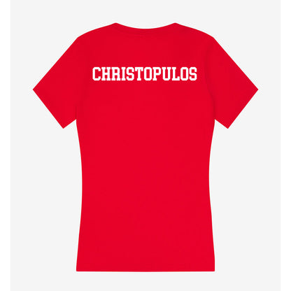 Nebraska - NCAA Men's Gymnastics : Taylor Christopulos - Women's V-Neck T-Shirt-1