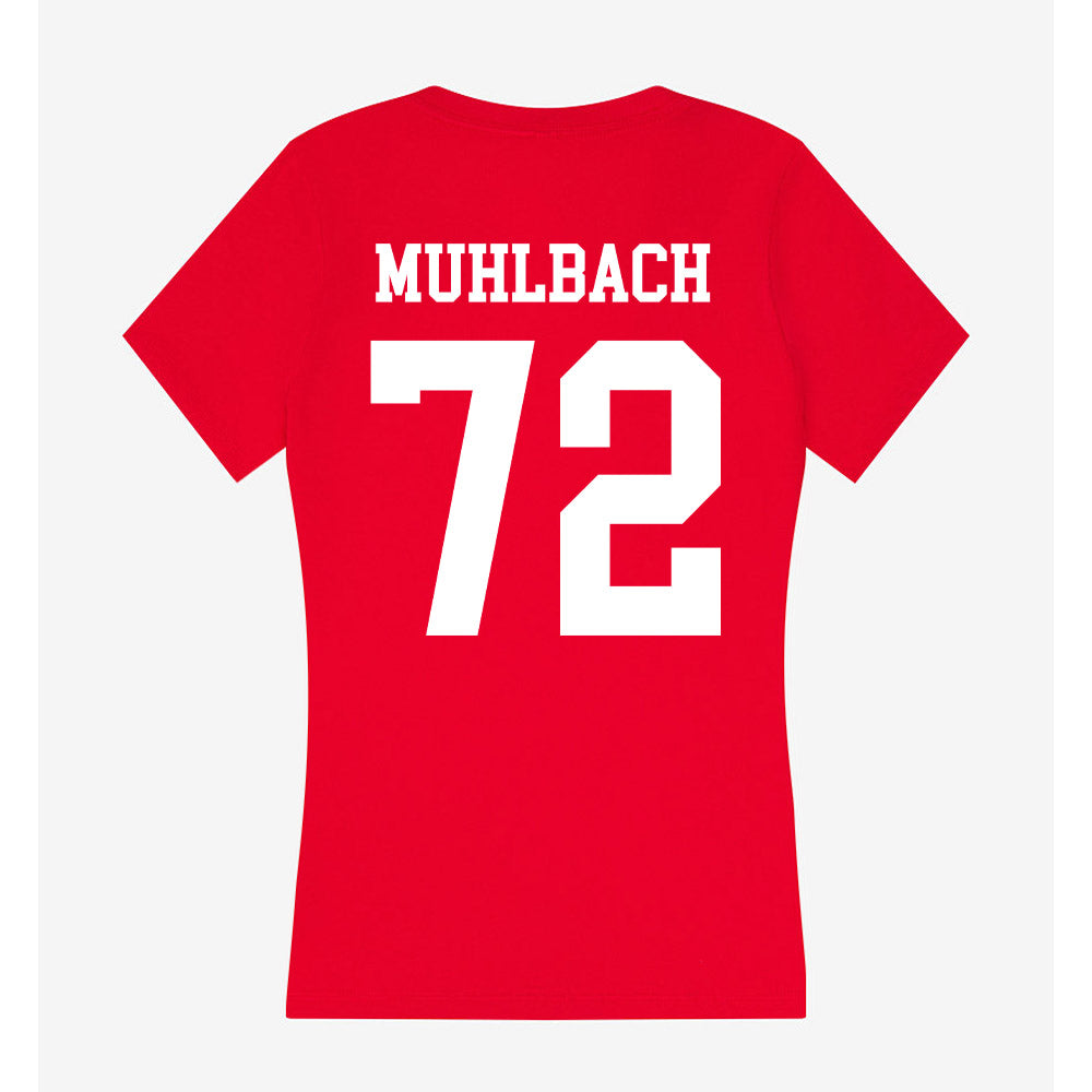 Nebraska - NCAA Softball : Carlie Muhlbach - Women's V-Neck T-Shirt-1