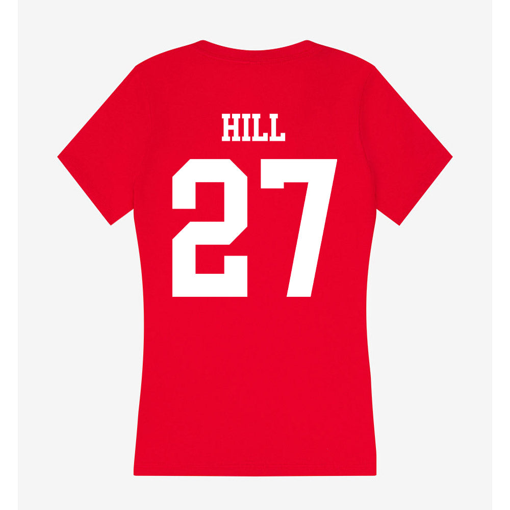 Nebraska - NCAA Softball : Natalia Hill - Women's V-Neck T-Shirt-1
