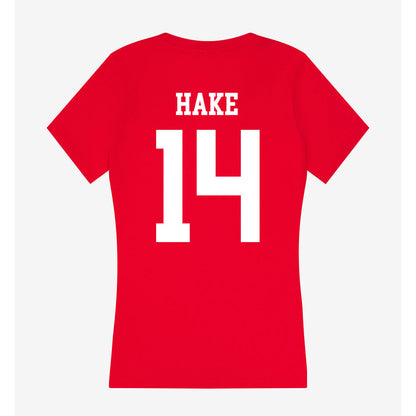 Nebraska - NCAA Women's Basketball : Callin Hake - Women's V-Neck T-Shirt-1