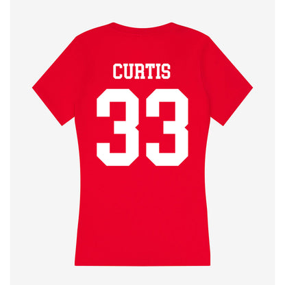 Nebraska - NCAA Men's Basketball : Leo Curtis - Women's V-Neck T-Shirt-1