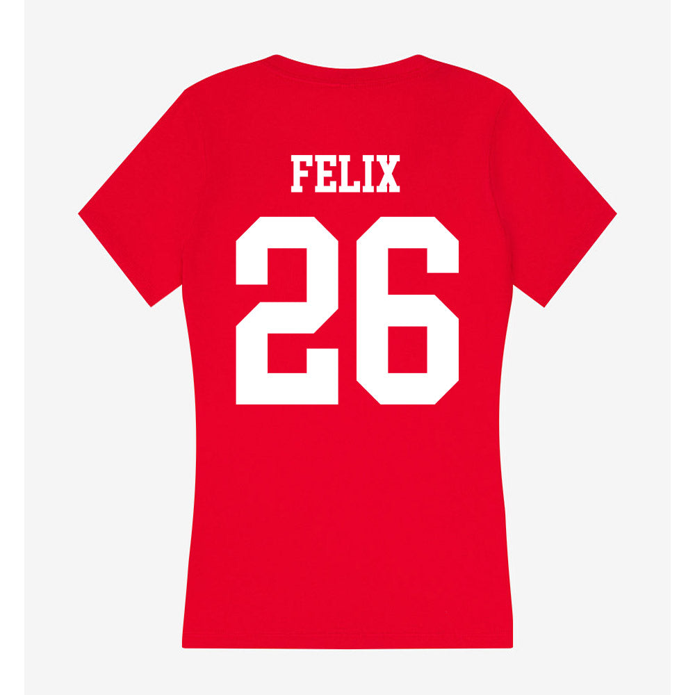 Nebraska - NCAA Softball : Alina Felix - Women's V-Neck T-Shirt-1