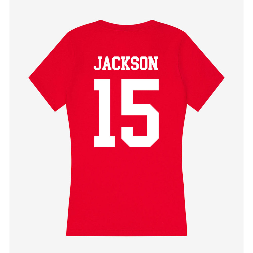 Nebraska - NCAA Women's Volleyball : Andi Jackson - Women's V-Neck T-Shirt-1